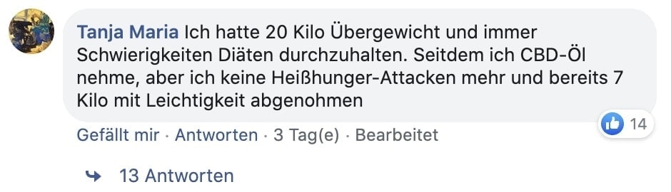 Tanja M.: CBD-Öl Erfahrungen abnehmen